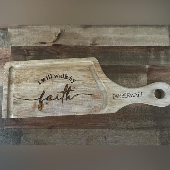 Farberware Other - Farberware Natural Wood Serving Paddle with 'I Will Walk By Faith' Engraving